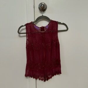 Vintage Silk Beaded Top Calypso